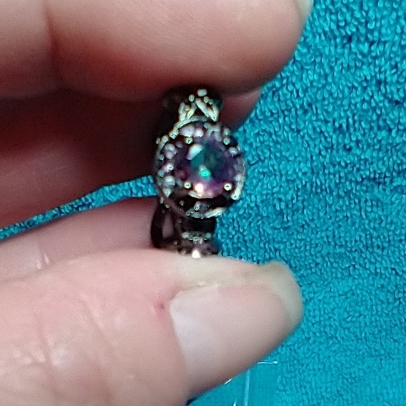 Black purple stone ring - Picture 3 of 7